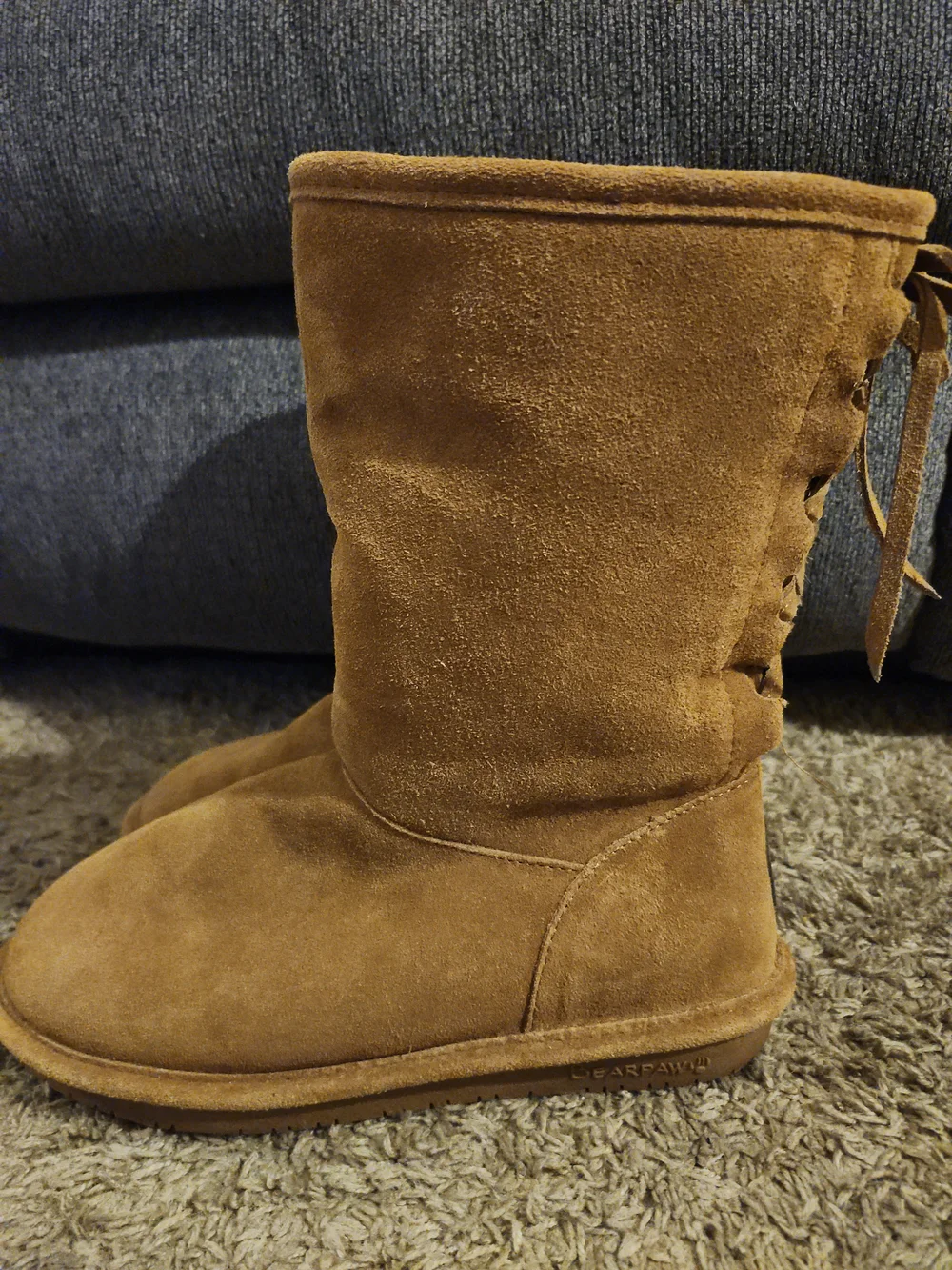 BearPaw 2408W Phyllis II Chestnut Suede Lace-Up Winter Boots